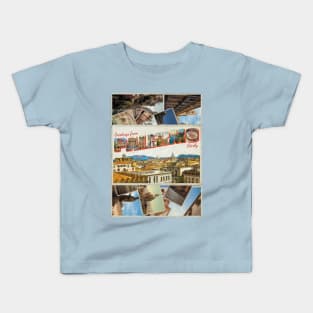 Greetings from Palermo in Sicily Italy Vintage style retro souvenir Kids T-Shirt